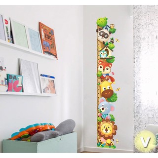Decal dán tường Thước đo chiều cao hình thú