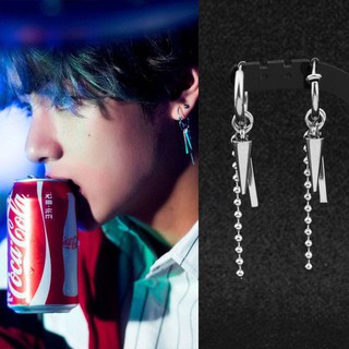 Khuyên tai lẻ 3 charm - gậy-chuỗi hạt-khối trụ v bts dna