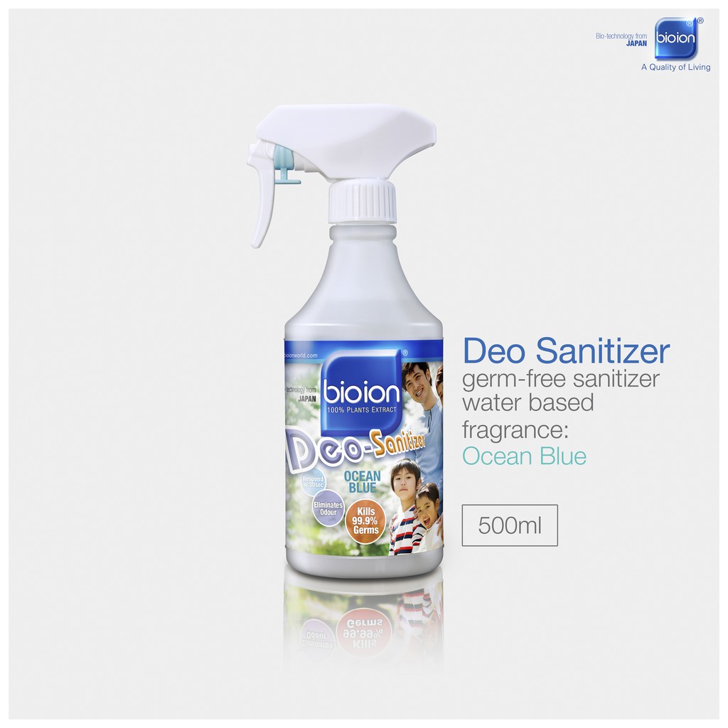 Chai Xịt BIOION DEO SANITIZER GERMS-FREE SANITIZER OCEAN -  Khử Trùng, Diệt Khuẩn Hương Ocean 500ML