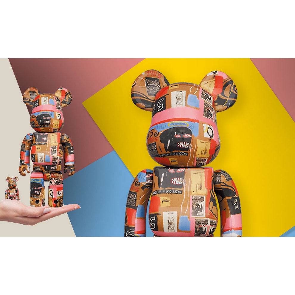 Mô Hình trưng bày decor Bearbrick Andy Warhol x Jean-Michel Basquiat #2