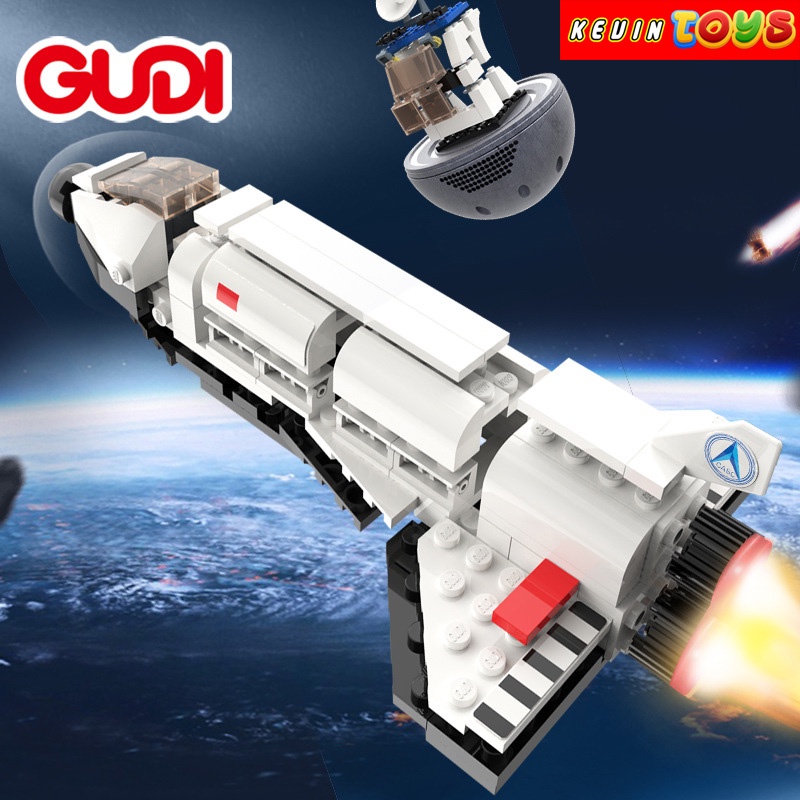 Đồ Chơi Lắp Ráp Kiểu LEGO Tàu Vũ Trụ Con Thoi Và Trạm Điều Khiển Spaceship Control Center GUDI NO.11001 Với 574 Chi Tiết