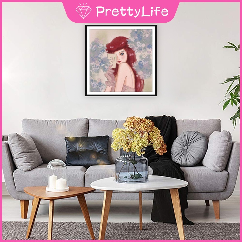 Bộ Tranh Đính Đá 5D Tự Làm 40x40cm Hình Công Chúa Disney