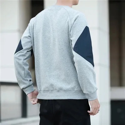 Áo Sweater Cotton Cổ Tròn Dáng Rộng Màu Sắc Tương Phản Thời Trang Xuân Thu Mới Cho Nam