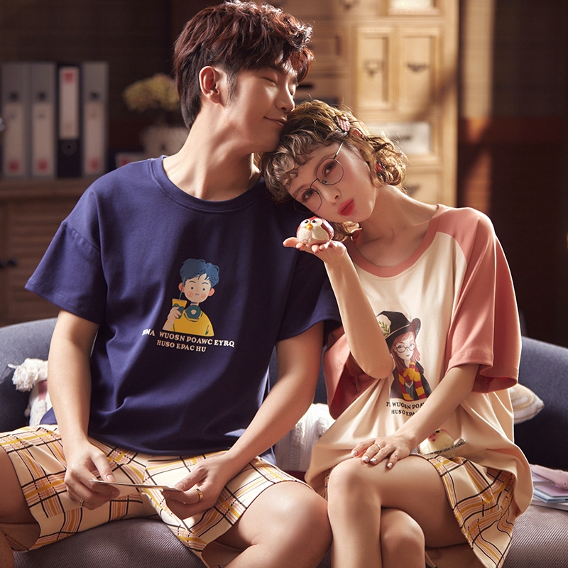 Bộ Đồ Ngủ Y2578 Ngắn Tay Cho Cặp Đôi | BigBuy360 - bigbuy360.vn