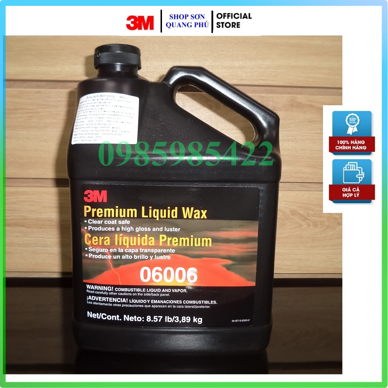 Xi Pas lơ đánh bóng 3M 06006 xi xanh bước 3 lau bóng hoàn thiện nhập khẩu Mỹ 3.78L