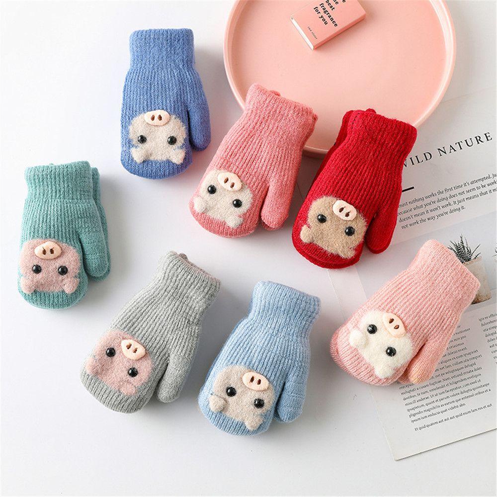 Găng Tay Dày Giữ Ấm Mùa Đông Kiểu Dáng Dễ Thương Cho Bé 1-3 Tuổi