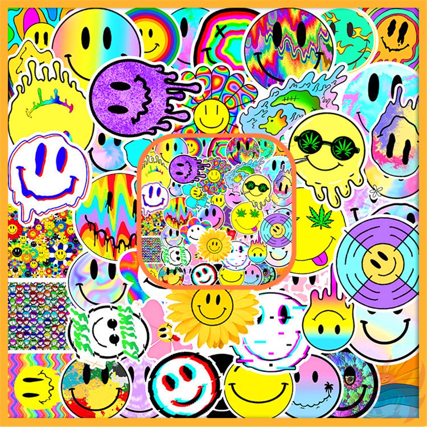 ❉ Smiley World Series 01 Fashion Brand Funny Smile Stickers ❉ 50Pcs/Set DIY Fashion Mixed Doodle Decals Stickers