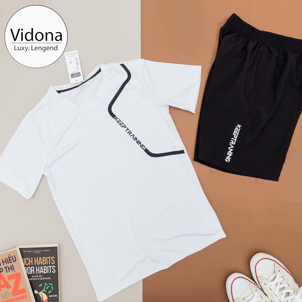 BỘ THỂ THAO, QUẦN ÁO THỂ THAO NAM ÁO VẢI THUN LẠNH 4 CHIỀU QUẦN VẢI DÙ KEEPTRAINING | BigBuy360 - bigbuy360.vn