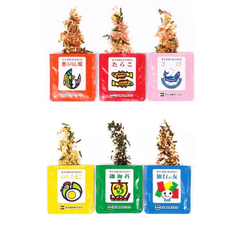 GIA VỊ RẮC CƠM TANAKA FOOD 6 VỊ 30 GÓI 60G NỘI ĐỊA NHẬT BẢN