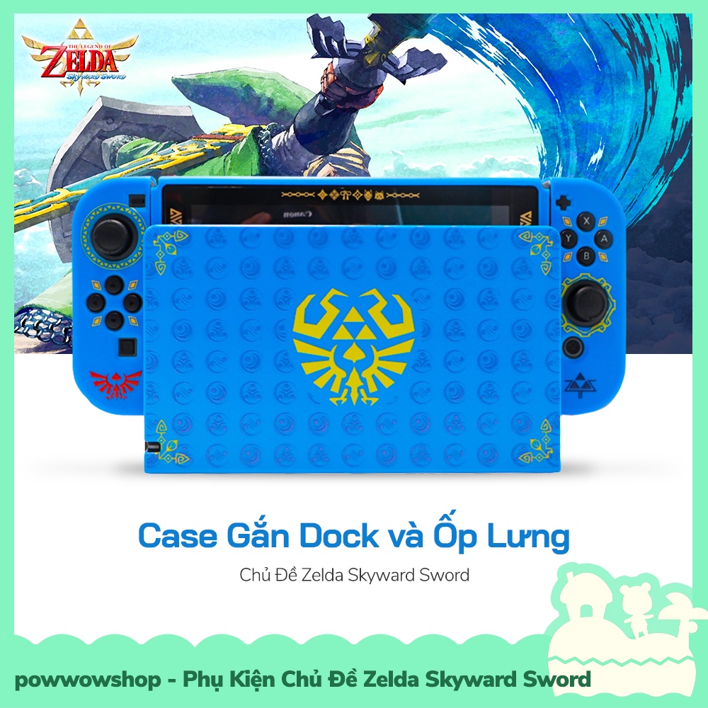 [Sẵn VN - Hỏa Tốc] Set Phụ Kiện Túi, Bọc Analog Joycon, Hộp Băng, Case Ốp Zelda Skyward Sword Cho Máy Nintendo Switch