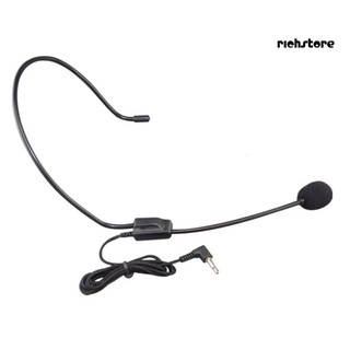 EJ_3.5mm Wired Headset Microphone Headworn Mic for Voice Amplifier Loudspeaker