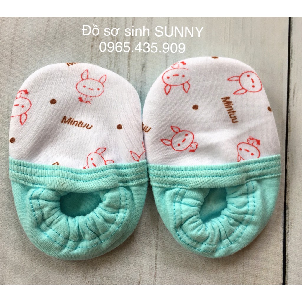 SET 3 ĐÔI GIÀY VẢI MINTU CHO BÉ SƠ SINH SIZE 2-6 THÁNG