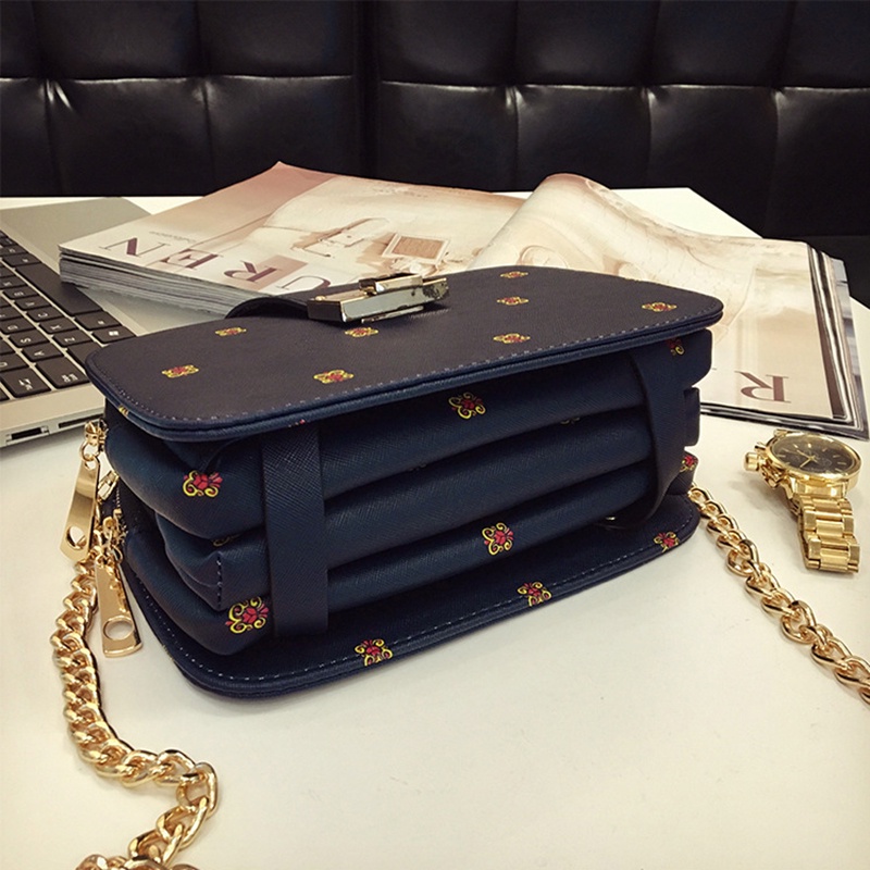 Túi đeo chéo IELGY có khóa in họa tiết thời trang cho nữ