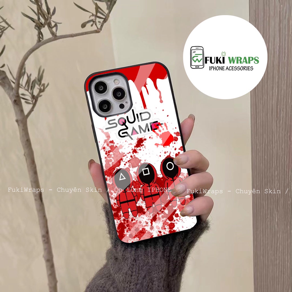 Ốp Lưng Kính Cường Lực / Case Squid Game Chống Vỡ Dành Cho 13ProMax 12ProMax 11ProMax X XSMAX Fukishop