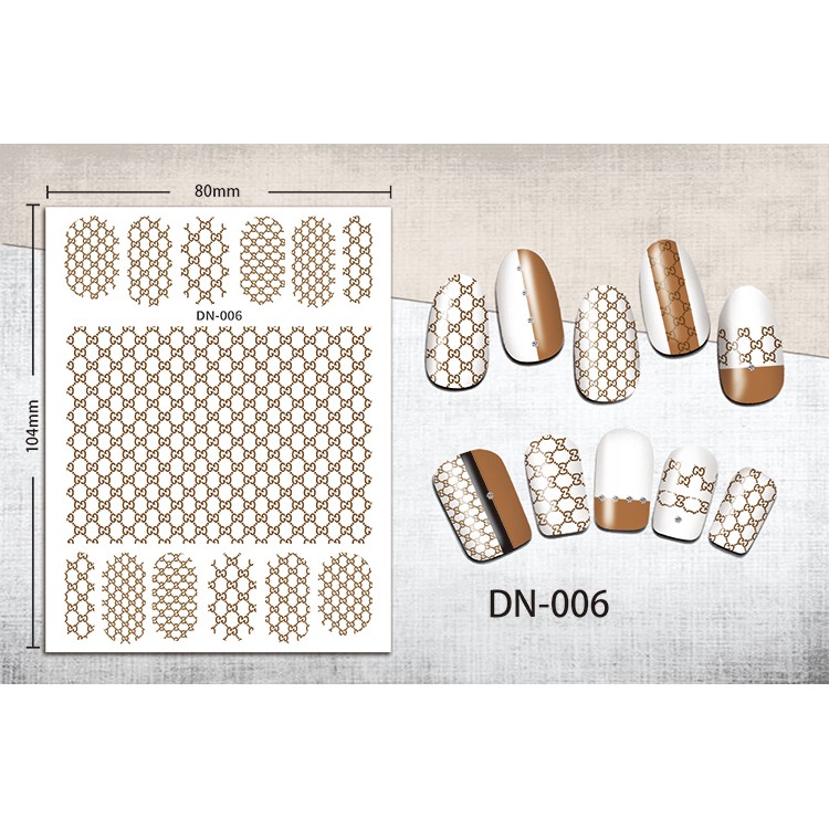 Miếng dán trang trí móng hình rắn gucci độc đáo