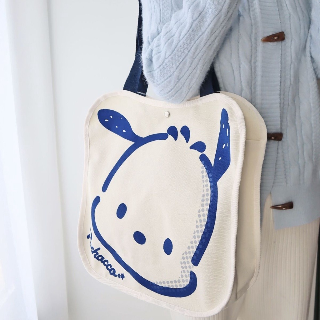Cute Sanrio Pochacco Puppy Phim hoạt hình dễ thương túi vải túi cô gái túi học sinh túi xách túi vai túi mua sắm túi túi môi trường
