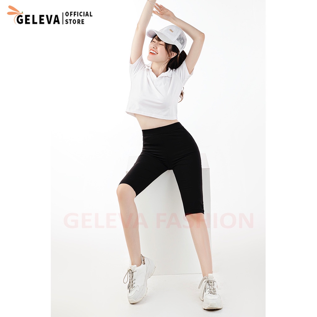 Quần legging lửng ngố nữ vải Umi Hàn Cao cấp dày dặn co dãn Geleva LEG427