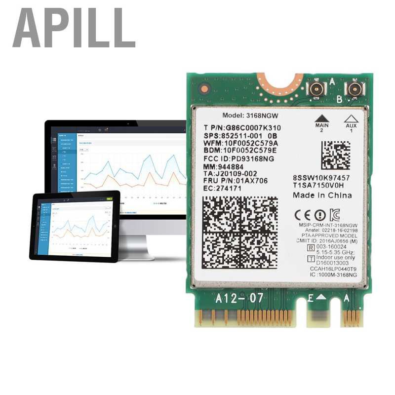 Card Mạng Apill Cho Intel 3168ngw 433mbps Bt4.2 Ngff M.2 Mới | BigBuy360 - bigbuy360.vn