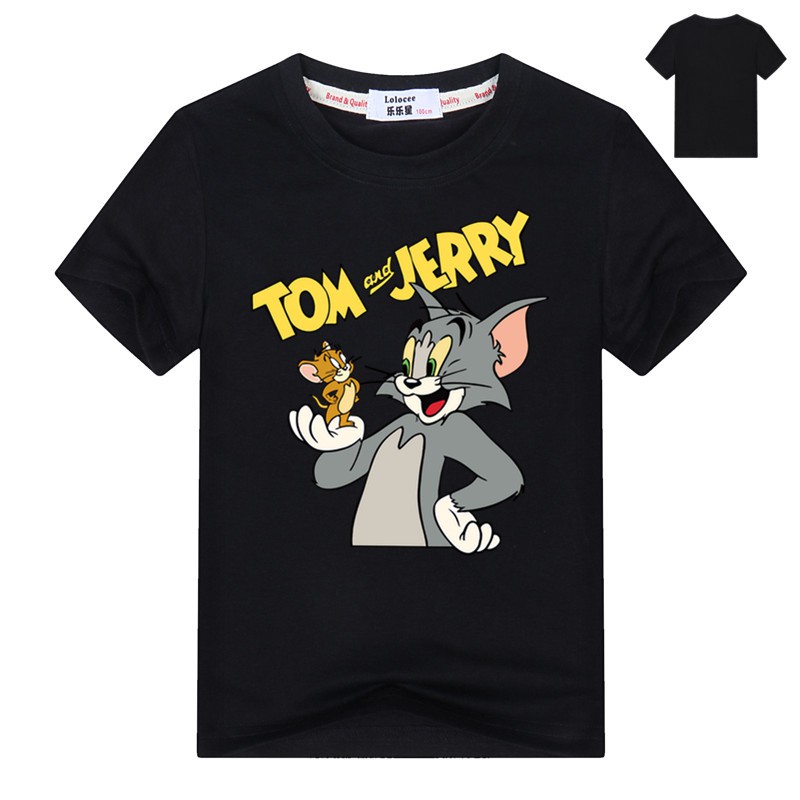 Áo Thun Tay Ngắn In Hình Tom And Jerry Vui Nhộn Cho Bé Trai