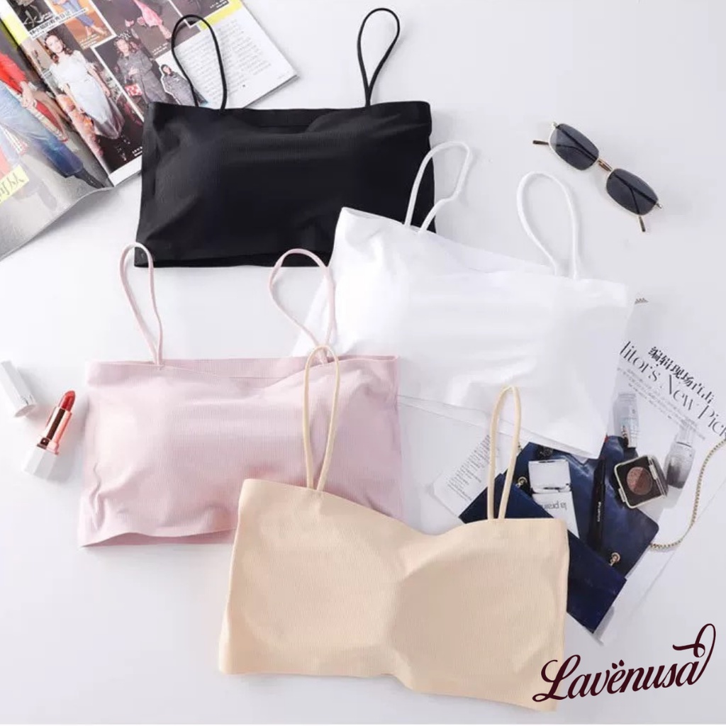 Áo bra nữ đúc su quây 2 dây freesize không gọng đệm mỏng dáng ôm LAVENUSA AL40