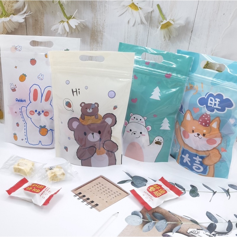 Set 50 túi zip 16x23cm thỏ gấu đựng bánh kẹo
