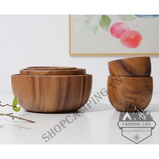 Chén gỗ sồi nguyên khối,Bát Ăn Bằng Gỗ Sồi Tự Nhiên Không Sơn Màu An Toàn Cho Bé