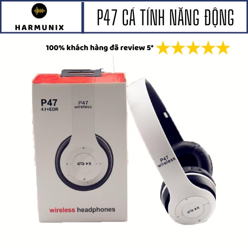 Tai Nghe Không Dây Kết Nối Bluetooth P47 Có Khe Cắm Thẻ Nhớ Màu sắc năng động Cho học sinh sinh viên
