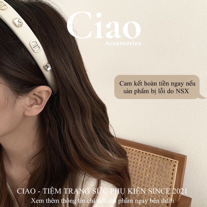 [NEW ITEMS] Băng đô/ Cài tóc thiết kế đính đá và charm phong cách nhẹ nhàng nữ tính Christian Ciao