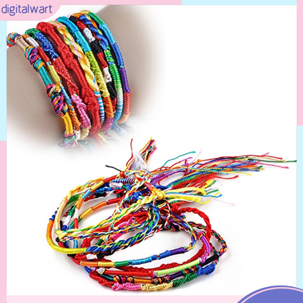 Set 20 Vòng Tay Bện Dây Nhiều Màu Sắc Thời Trang