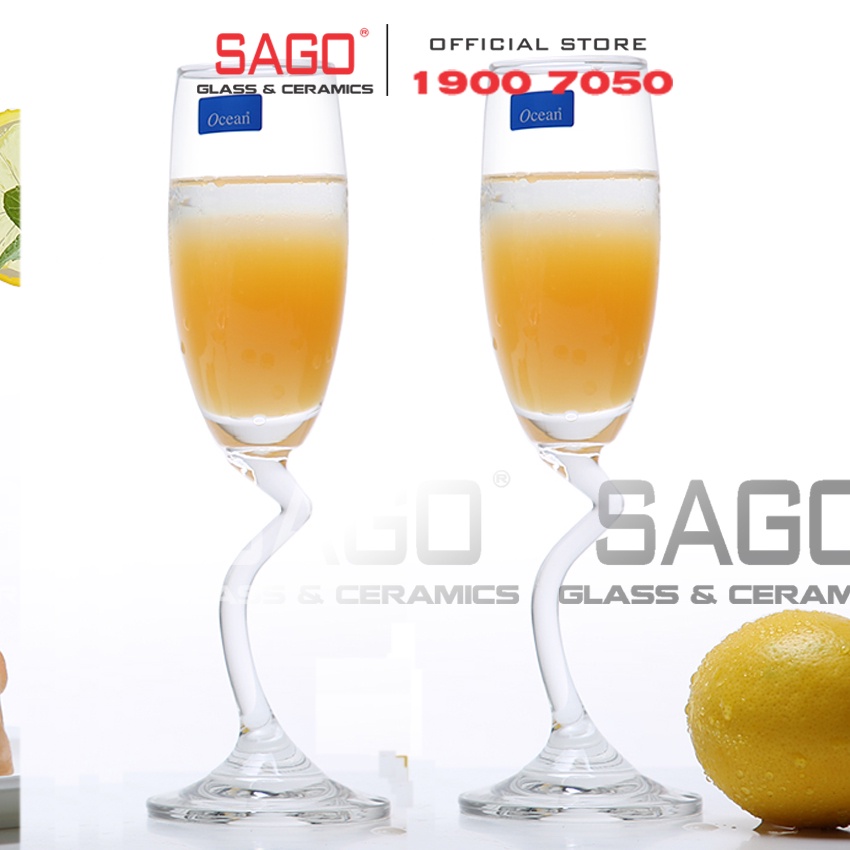 Ly Thủy Tinh Ocean Salsa alsa Cocktail 210ml | Salsa Flute Champagne 165ml