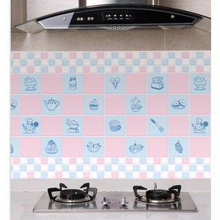 1 mét Decal giấy dán bếp tráng nhôm cách nhiệt Ô THỨC ĂN HỒNG khổ 60cm keo sẵn (mua 1 là 1 mét, mua 9 là 9 mét)