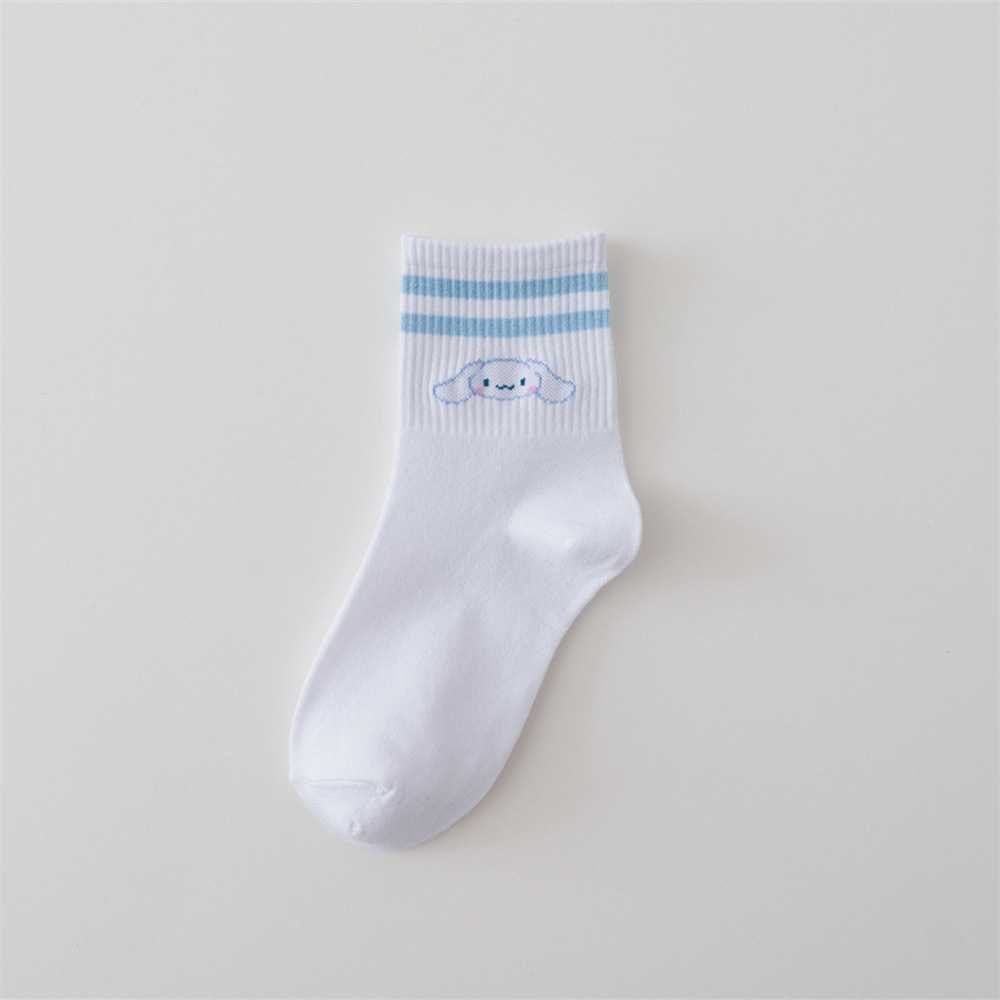 Tất Cotton Kẻ Sọc Họa Tiết Hoạt Hình Đáng Yêu Cho Nam Nữ