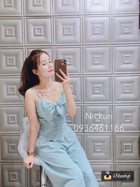 Sét áo 2s nơ nhún eo mix quần ống rộng