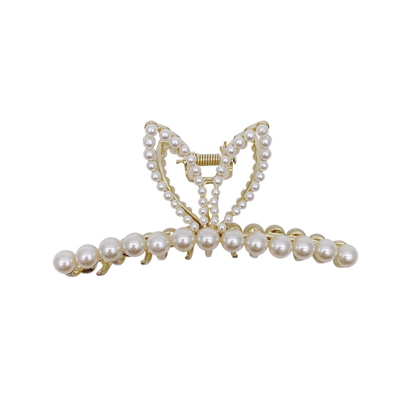 Kẹp tóc hình tai thỏ đính ngọc trai nhân tạo đáng yêu thời trang mùa hè cho nữ