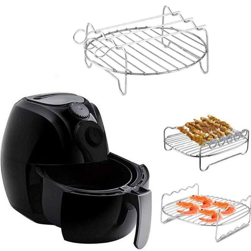 Vỉ nướng 2 tầng inox 304, kèm que xiên thịt