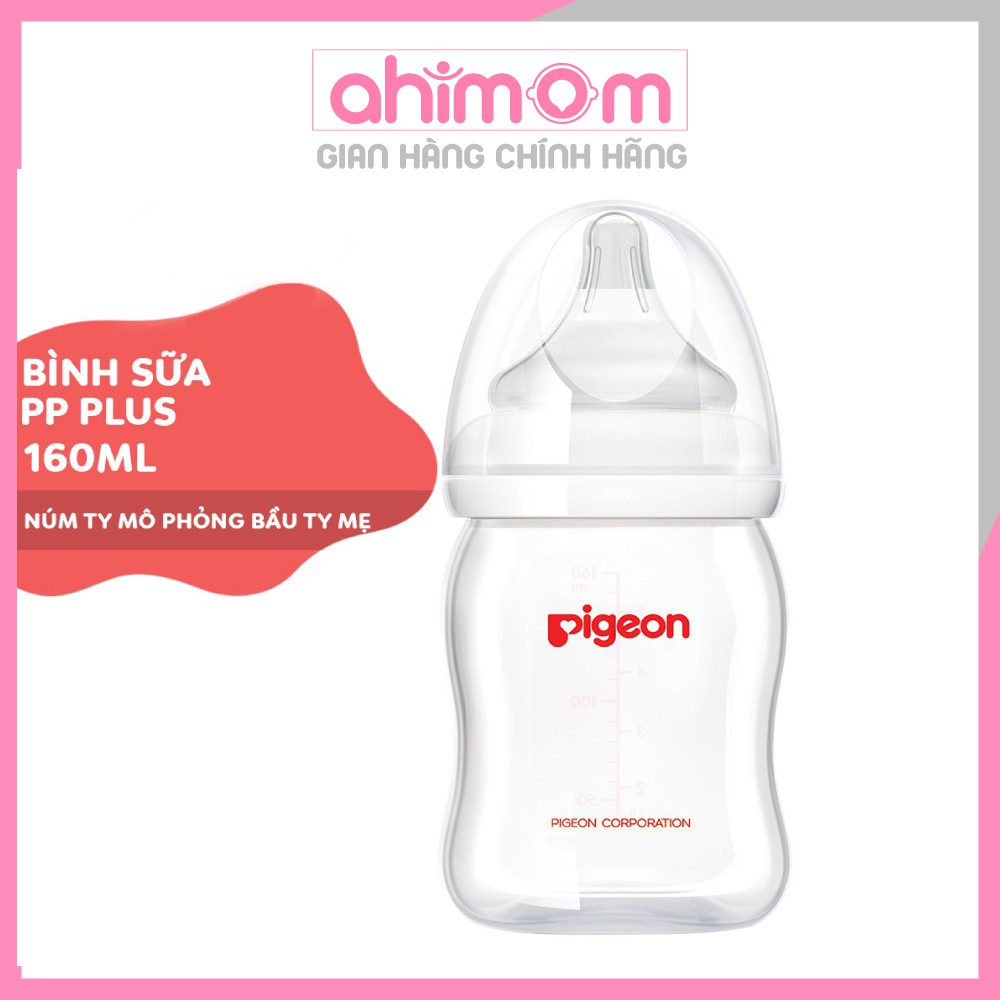 Bình sữa pigeon cổ rộng PP Plus 160ML/240ML [ CHÍNH HÃNG PIGEON ] - Ahimom