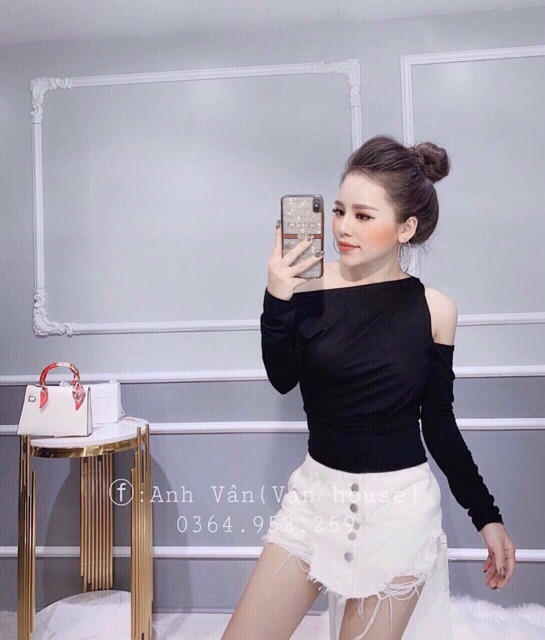 Áo kiểu Tay Dài Xoén Rớt Tay hàng mới về  Y hình