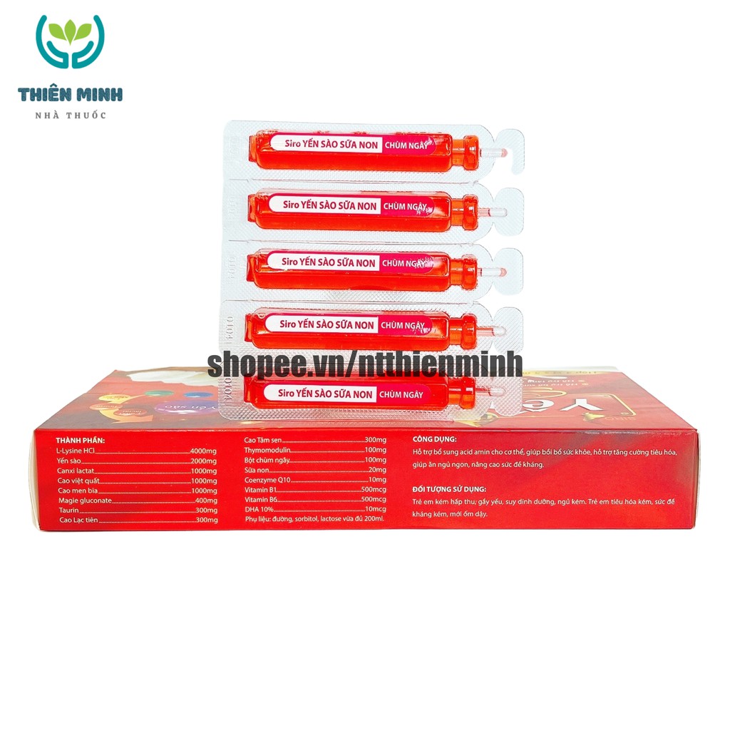 [USA] Siro YẾN SÀO SỮA NON tăng khả năng hấp thu, kích thích bé ăn ngon - Hộp 4 x 5 ống