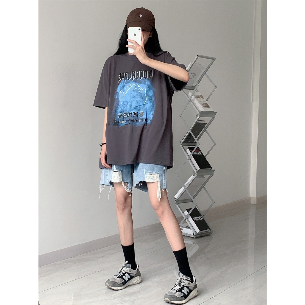 Áo thun tay lỡ nam nữ, áo phông unisex form rộng chất cotton mát mịn thấm hút mồ hôi in hình Bàn tay | BigBuy360 - bigbuy360.vn
