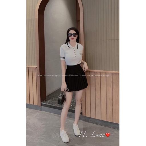 ÁO LEN CỔ BẺ TANG ĐÁ CỘC TAY