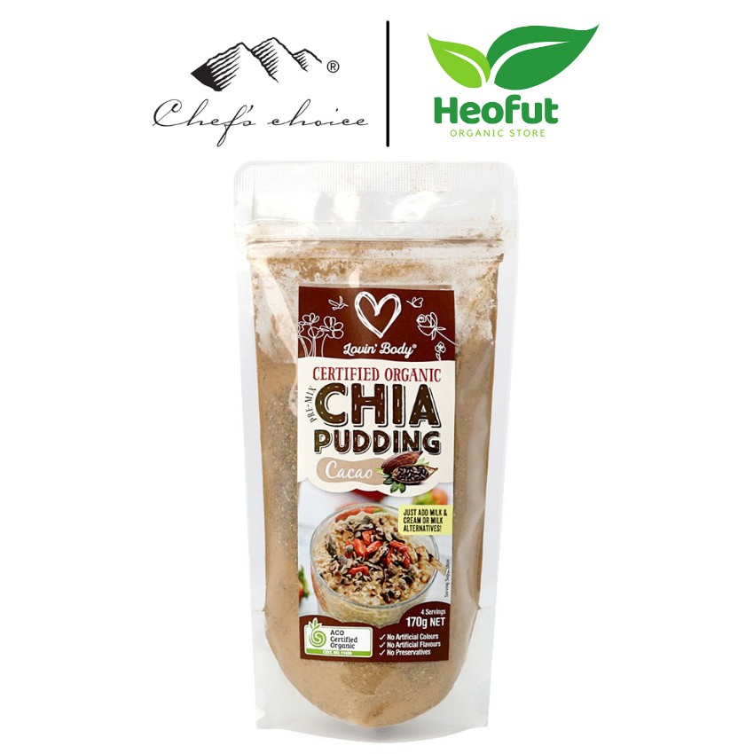 Bột hạt chia pudding Chef's Choice hữu cơ organic hạt chia 155g nhập khẩu Úc Heofut