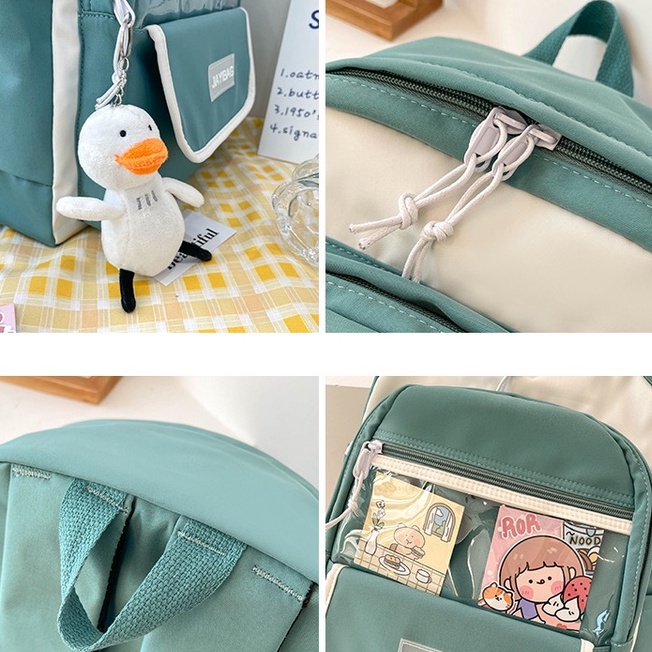 Balo đi học nữ dễ thương giá rẻ QITI cặp nam nữ đi học unisex phong cách thời trang ulzzang