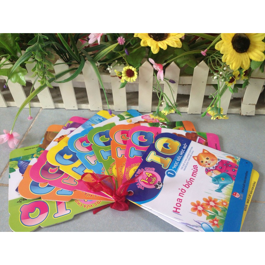 Sách - Combo 10 quyển vừa học vừa chơi từ 1-4 tuổi IQ , học gói học mở