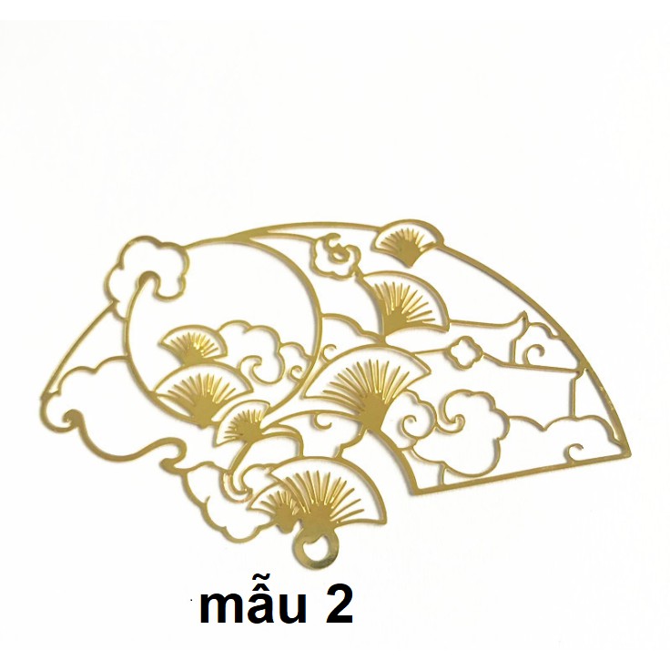 Khuôn resin kim loại làm móc khóa hình quạt nghệ thuật Nhật bản