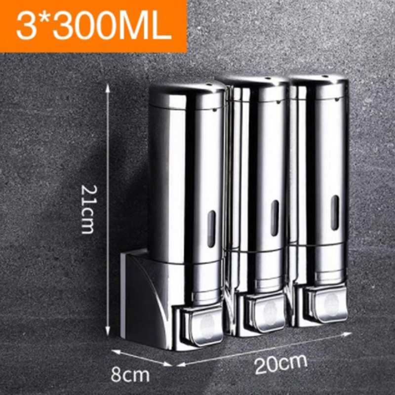 Bình Đựng Xà Phòng Rửa Tay 2X300Ml Gắn Tường Bằng Thép Không Gỉ