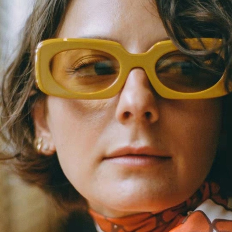 Kính Mát Gọng Vuông Nhỏ Màu Kẹo Phong Cách Retro Thời Trang Cho Nữ