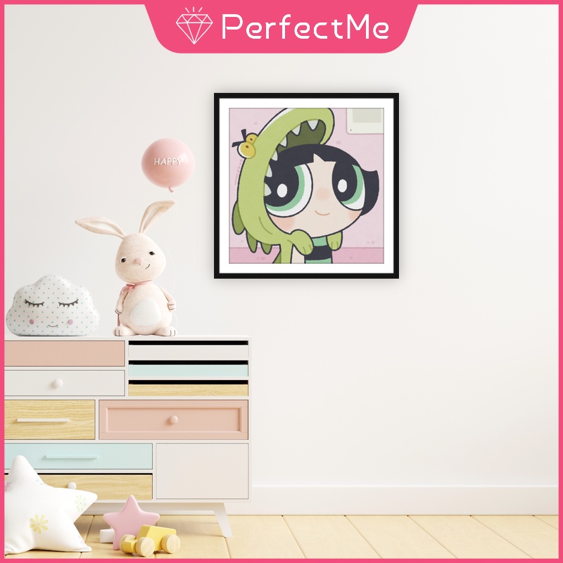 Bộ tranh đính đá 5D họa tiết cô gái cảnh sát hoạt hình độc đáo kích thước 30x30cm DIY dùng trang trí