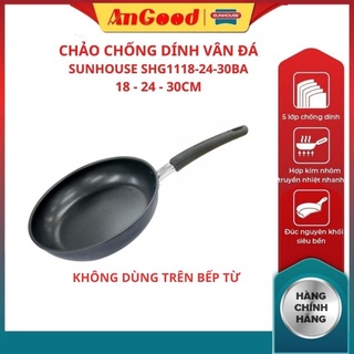 Chảo nhôm chống dính sunhouse shg1118ba-shg1130ba, kích thước 18 20 24 26cm không dùng cho bếp điện từ