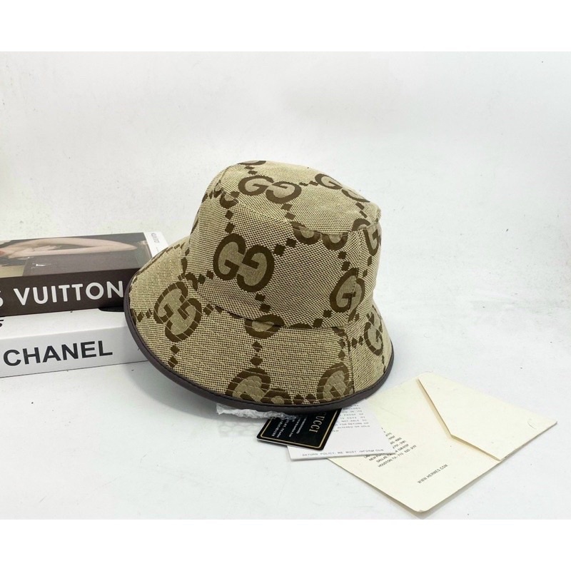 SET TÚI ĐEO CHÉO HÀ HỒ SIZE 16 SIZE 22 KÈM NÓN TAI BÈO BUCKET NAM NỮ UNISEX VIỀN DA VẢI DỆT CAO CẤP G.U.C.C.I