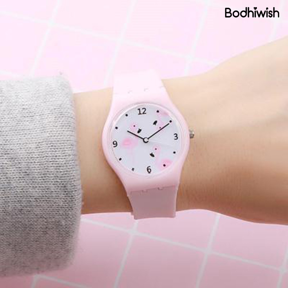 Đồng Hồ Đeo Tay Dây Nhựa Hình Chim Hồng Hạc Dễ Thương Cho Bé | BigBuy360 - bigbuy360.vn